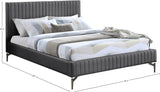 Gallo Dark Grey Vegan Leather King Bed GalloGrey-K Meridian Furniture