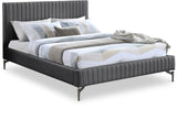 Gallo Dark Grey Vegan Leather King Bed GalloGrey-K Meridian Furniture