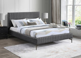 Gallo Dark Grey Vegan Leather King Bed GalloGrey-K Meridian Furniture