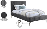 Gallo Dark Grey Vegan Leather Twin Bed GalloGrey-T Meridian Furniture