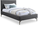 Gallo Dark Grey Vegan Leather Twin Bed GalloGrey-T Meridian Furniture