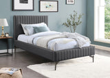 Gallo Dark Grey Vegan Leather Twin Bed GalloGrey-T Meridian Furniture