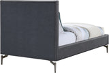 Gallo Dark Grey Vegan Leather Twin Bed GalloGrey-T Meridian Furniture