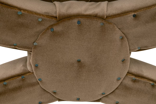 Gaston Ottoman - Luxurious Caramel Velvet Accent Piece with Versatile X-Base Design for Any Space