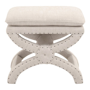 Essentials For Living Gaston Ottoman – Versatile Seating & Storage Solution With Creamy Beige Linen And Unique "X" Base Design  Plywood 6437up.Bis-bt