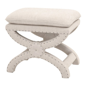 Essentials For Living Gaston Ottoman – Versatile Seating & Storage Solution With Creamy Beige Linen And Unique "X" Base Design  Plywood 6437up.Bis-bt