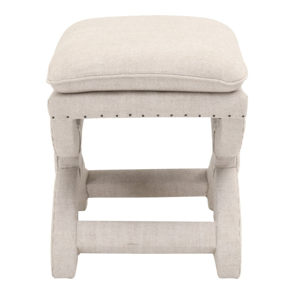 Essentials For Living Gaston Ottoman – Versatile Seating & Storage Solution With Creamy Beige Linen And Unique "X" Base Design  Plywood 6437up.Bis-bt