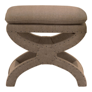 Essentials For Living Gaston Ottoman - Luxurious Caramel Velvet Accent Piece With Versatile X-base Design For Any Space Caramel Velvet Plywood 6437up.Car-bt