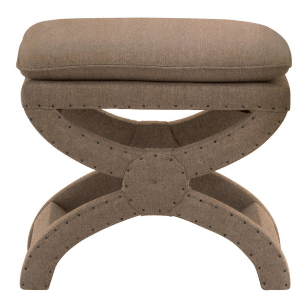 Essentials For Living Gaston Ottoman - Luxurious Caramel Velvet Accent Piece With Versatile X-base Design For Any Space Caramel Velvet Plywood 6437up.Car-bt