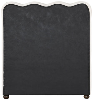 Meridian Furniture Gatsby Twin Trundle Bed Scalloped Curved Velvet Upholstered Frame for Guest Bedroom Cream GatsbyCream-T