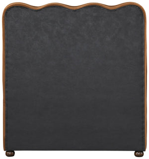Meridian Furniture Gatsby Twin Trundle Bed Scalloped Curved Velvet Upholstered Frame for Guest Bedroom Saddle GatsbySaddle-T