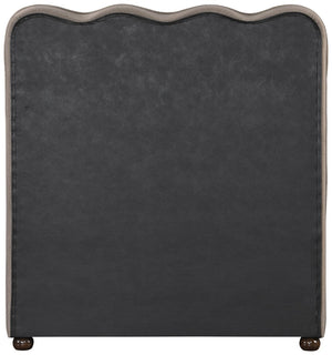 Meridian Furniture Gatsby Twin Trundle Bed Scalloped Curved Velvet Upholstered Frame for Guest Bedroom Taupe GatsbyTaupe-T