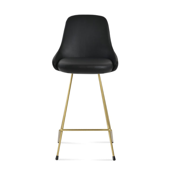 Soho Concept Gazel Cat- Stylish Bar & Counter Stools With Soft Leatherette Upholstery, 2-year Guarantee, Modern Design Brass,Black  Soho-concept-dining-chair-08800