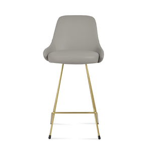 Soho Concept Gazel Cat- Stylish Bar & Counter Stools With Soft Leatherette Upholstery, 2-year Guarantee, Modern Design Brass,Light Grey  Soho-concept-dining-chair-08802