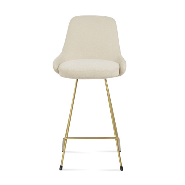 Soho Concept Gazel Cat Barstools & Counterstools - Luxurious Boucle, Velvet, & Nubuck Fabrics With 10-year Guarantee Brass,White  Soho-concept-dining-chair-08803