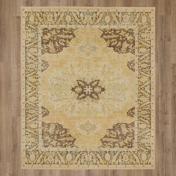 Karastan Rugs Artemisia By Bobby Berk Gloriosa Hand Knotted Flatwoven Wool Area Rug Gold 9' x 12'