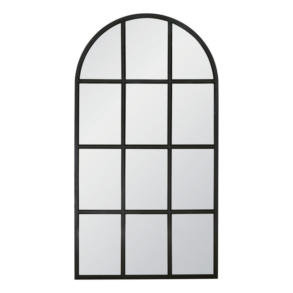 Grid Arched Mirror Matte Black Oak 6691.MBO Essentials for Living