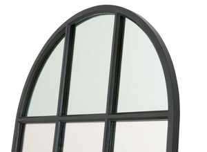 Grid Arched Mirror Matte Black Oak 6691.MBO Essentials for Living