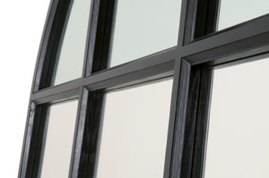 Grid Arched Mirror Matte Black Oak 6691.MBO Essentials for Living