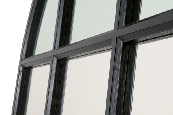 Grid Arched Mirror Matte Black Oak 6691.MBO Essentials for Living