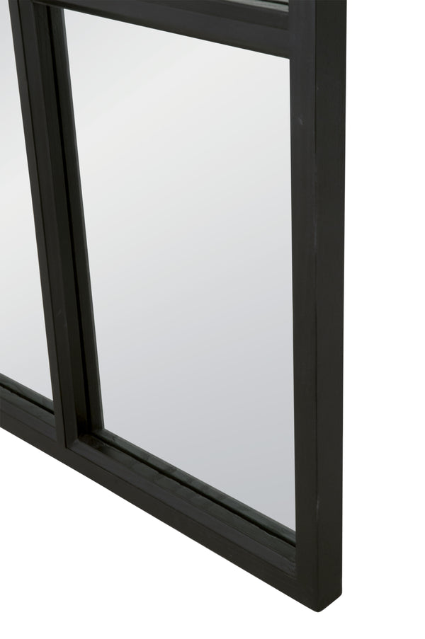 Grid Arched Mirror Matte Black Oak 6691.MBO Essentials for Living