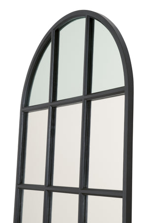 Grid Arched Mirror Matte Black Oak 6691.MBO Essentials for Living