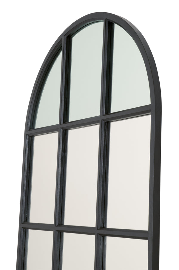 Grid Arched Mirror Matte Black Oak 6691.MBO Essentials for Living