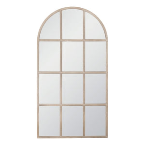 Essentials For Living Grid Arched Mirror - Oversized Transitional Design With Solid Oak Frame & Elegant Gray Finish, 84” High Natural Gray Oak Solid Oak Wood,Plywood,Glass 6691.Ng