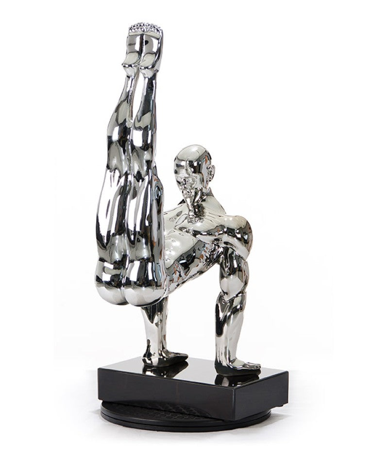 VIG Furniture Sz0173 Silver Gymnast-B Sculpture — 24" Modern Metallic Art Piece, Hand-Finished Dynamic Motion Accent VGTHSZ0173-SLV