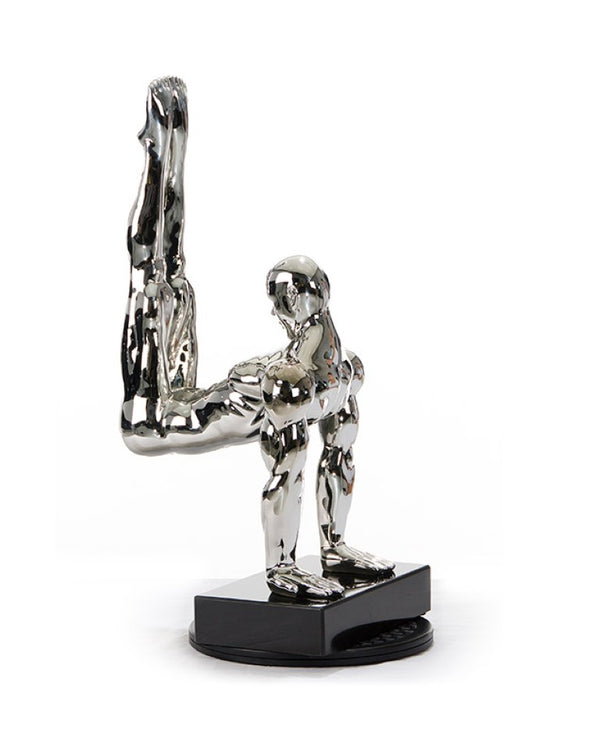 VIG Furniture Sz0173 Silver Gymnast-B Sculpture — 24" Modern Metallic Art Piece, Hand-Finished Dynamic Motion Accent VGTHSZ0173-SLV
