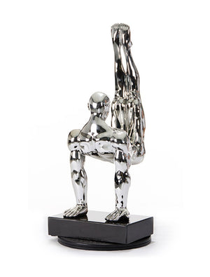 VIG Furniture Sz0173 Silver Gymnast-B Sculpture — 24" Modern Metallic Art Piece, Hand-Finished Dynamic Motion Accent VGTHSZ0173-SLV