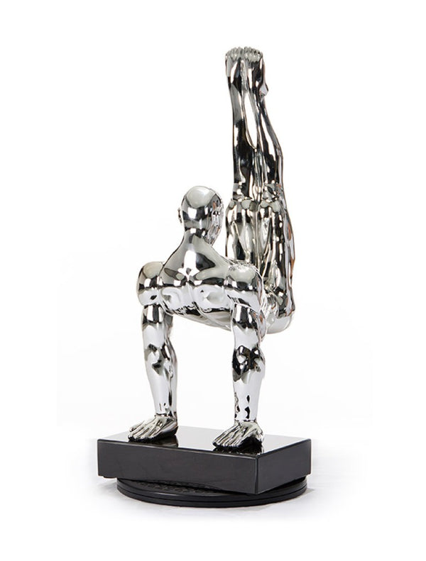 VIG Furniture Sz0173 Silver Gymnast-B Sculpture — 24" Modern Metallic Art Piece, Hand-Finished Dynamic Motion Accent VGTHSZ0173-SLV