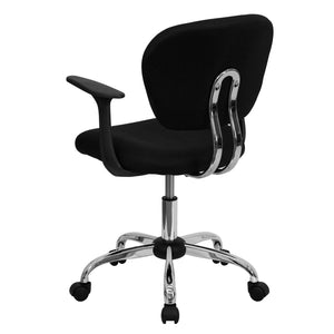 English Elm Beverly Mid-Back Mesh Task Chair with Chrome Base - Comfortable Office Seating for Productivity & Style Black H-2376-F-BK-ARMS-GG