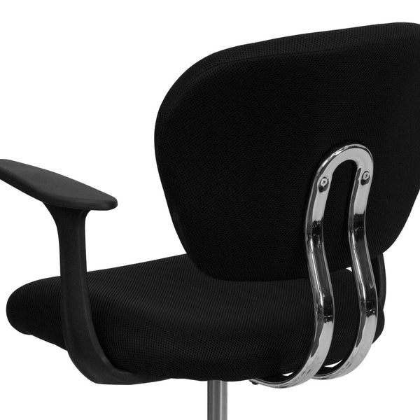 English Elm Beverly Mid-Back Mesh Task Chair with Chrome Base - Comfortable Office Seating for Productivity & Style Black H-2376-F-BK-ARMS-GG