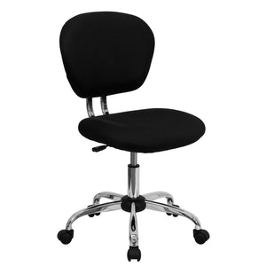 English Elm Beverly Mid-Back Mesh Ergonomic Task Chair with Chrome Base for Ultimate Comfort and Productivity Black H-2376-F-BK-GG
