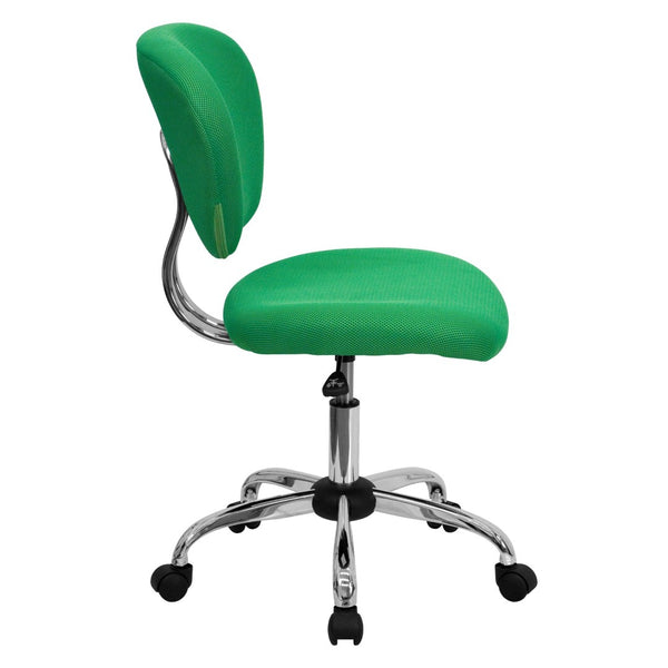 English Elm Beverly Mid-Back Mesh Ergonomic Task Chair with Chrome Base for Ultimate Comfort and Productivity Bright Green H-2376-F-BRGRN-GG