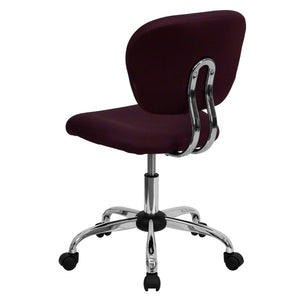 English Elm Beverly Mid-Back Mesh Ergonomic Task Chair with Chrome Base for Ultimate Comfort and Productivity Burgundy H-2376-F-BY-GG