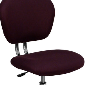 English Elm Beverly Mid-Back Mesh Ergonomic Task Chair with Chrome Base for Ultimate Comfort and Productivity Burgundy H-2376-F-BY-GG
