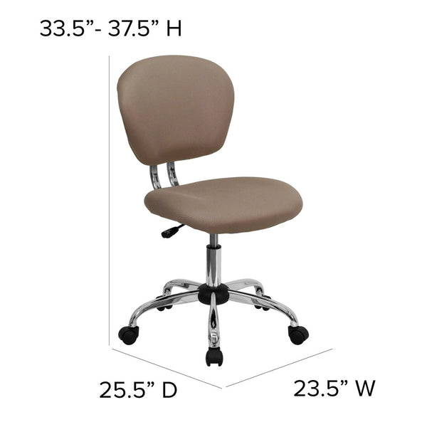 English Elm Beverly Mid-Back Mesh Ergonomic Task Chair with Chrome Base for Ultimate Comfort and Productivity Coffee Brown H-2376-F-COF-GG
