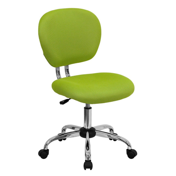 English Elm Beverly Mid-Back Mesh Ergonomic Task Chair with Chrome Base for Ultimate Comfort and Productivity Apple Green H-2376-F-GN-GG