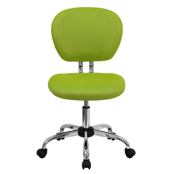 English Elm Beverly Mid-Back Mesh Ergonomic Task Chair with Chrome Base for Ultimate Comfort and Productivity Apple Green H-2376-F-GN-GG