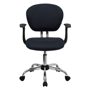 English Elm Beverly Mid-Back Mesh Task Chair with Chrome Base - Comfortable Office Seating for Productivity & Style Gray H-2376-F-GY-ARMS-GG
