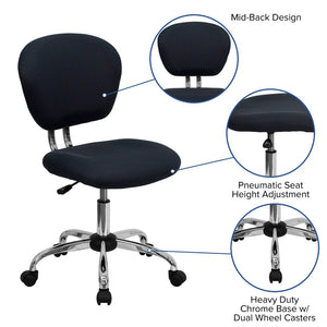 English Elm Beverly Mid-Back Mesh Ergonomic Task Chair with Chrome Base for Ultimate Comfort and Productivity Gray H-2376-F-GY-GG