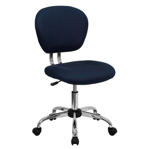 English Elm Beverly Mid-Back Mesh Ergonomic Task Chair with Chrome Base for Ultimate Comfort and Productivity Navy H-2376-F-NAVY-GG
