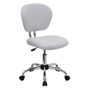 English Elm Beverly Mid-Back Mesh Ergonomic Task Chair with Chrome Base for Ultimate Comfort and Productivity White H-2376-F-WHT-GG