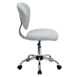 English Elm Beverly Mid-Back Mesh Ergonomic Task Chair with Chrome Base for Ultimate Comfort and Productivity White H-2376-F-WHT-GG