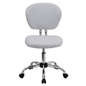 English Elm Beverly Mid-Back Mesh Ergonomic Task Chair with Chrome Base for Ultimate Comfort and Productivity White H-2376-F-WHT-GG