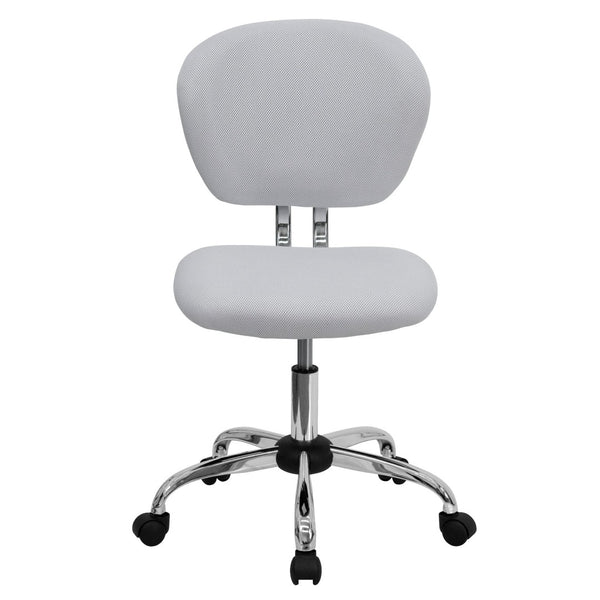 English Elm Beverly Mid-Back Mesh Ergonomic Task Chair with Chrome Base for Ultimate Comfort and Productivity White H-2376-F-WHT-GG