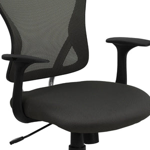 English Elm Alfred Mid-Back Mesh Swivel Office Chair with Chrome Base and Ergonomic Comfort for Productivity Dark Gray H-8369F-DK-GY-GG