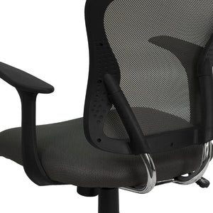English Elm Alfred Mid-Back Mesh Swivel Office Chair with Chrome Base and Ergonomic Comfort for Productivity Dark Gray H-8369F-DK-GY-GG